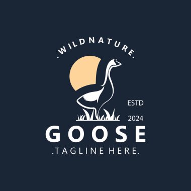 Animal Goose kuş doğa logosu ve modern tarz ilham. premium tasarım