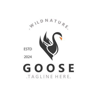 Animal Goose kuş doğa logosu ve modern tarz ilham. premium tasarım
