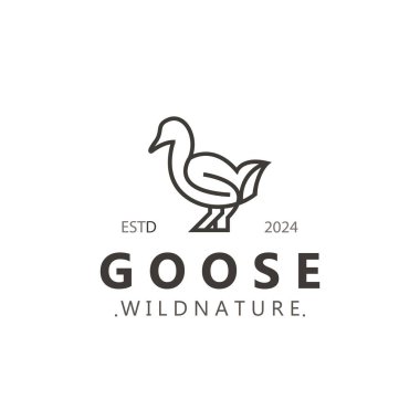 Animal Goose kuş doğa logosu ve modern tarz ilham. premium tasarım
