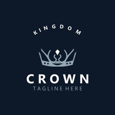 Crown logo vintage tasarımı. Premium Kral modern lüks marka konsepti sembolü