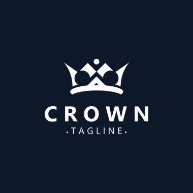 Crown logo vintage tasarımı. Premium Kral modern lüks marka konsepti sembolü