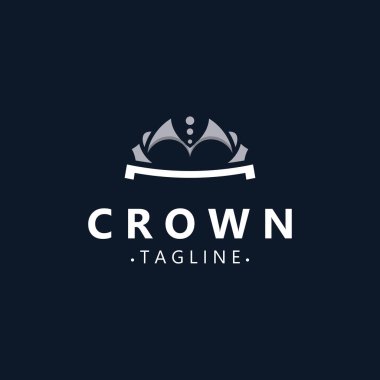 Crown logo vintage tasarımı. Premium Kral modern lüks marka konsepti sembolü