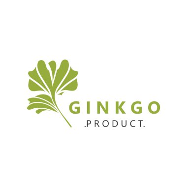 Ginkgo biloba yaprağı logosu. bitkisel sağlık ürünleri modern stil logo tasarım şablonu için kullanılabilir