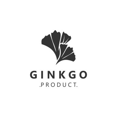 Ginkgo biloba yaprağı logosu. bitkisel sağlık ürünleri modern stil logo tasarım şablonu için kullanılabilir