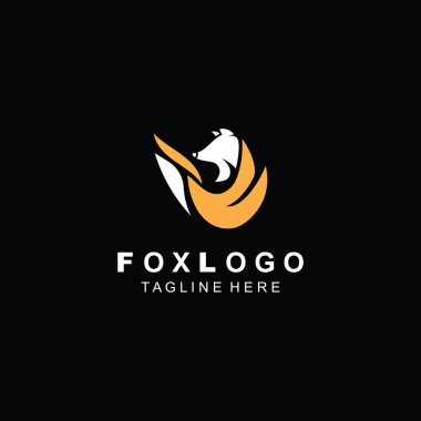 Fox logo tasarımı basit ve minimalist şablon. soyut hayvan Tilki kuyruğu çizimi