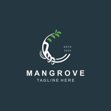 Mangrove ağaç logosu doğa tasarımı Soyut Minimalist İşaret Sembol Ortamı şablonu