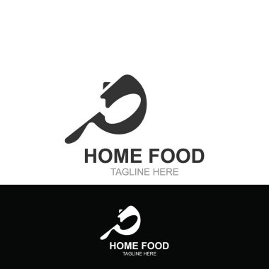 Ev Gıda Yaratıcı logo fikri. Ev yemeği, ev yemeği logoti şablonu