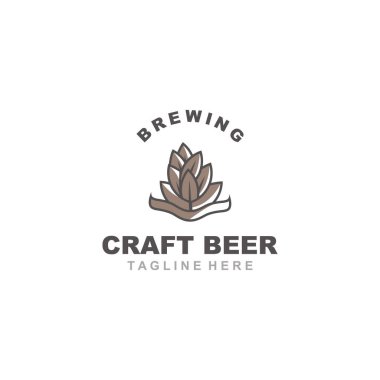 Bira fabrikası logosu bira şablonu tasarımı amblemi bira kafe, bar, bira imalat şirketi illüstrasyonu