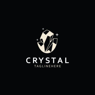 Kristal Mücevher Logo Tasarım Şablonu. Lüks Moda Mücevher Konsepti