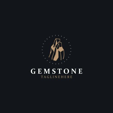 Gemstone modern logo tasarım şablonu mücevher, butik ve düğün işleri için.