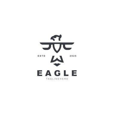 Kartal Logosu minimalist tasarım şablonu. Falcon Logotype Amblem Kimliği