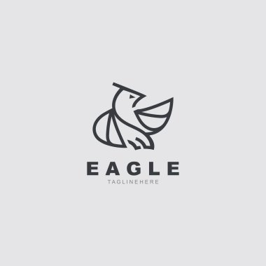 Kartal Logosu minimalist tasarım şablonu. Falcon Logotype Amblem Kimliği
