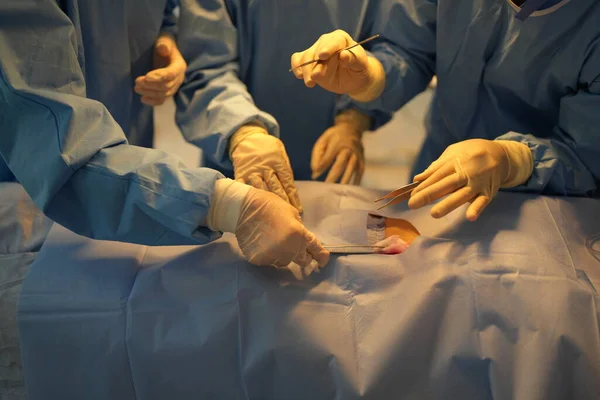 Chirurdzy Pracujący Wewnątrz Sali Operacyjnej — Zdjęcie stockowe