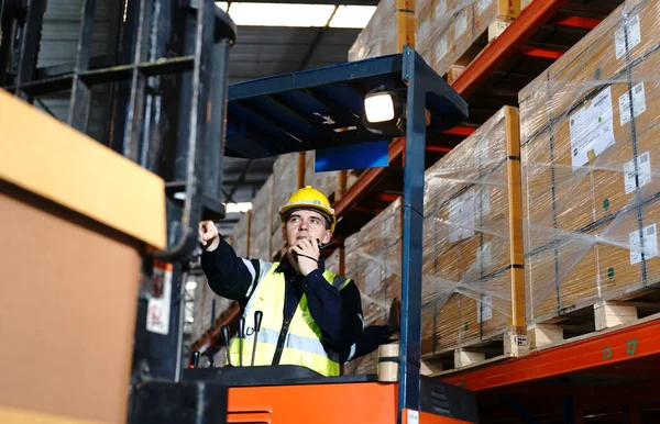 stock image worker working on warehouse