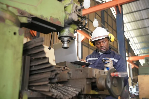 stock image worker technician working on the plant