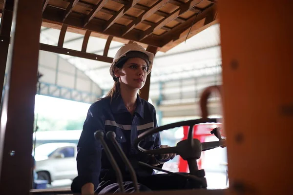 Young Successful Technician Repairman Industrial Machines Safety Helmet Workwear Standing — Fotografia de Stock
