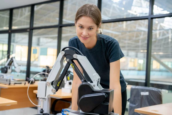 stock image Industrial factory employee working in metal manufacturing industry