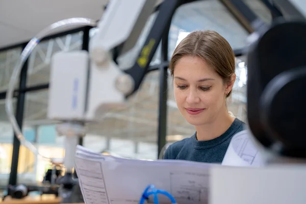 stock image Industrial factory employee working in metal manufacturing industry