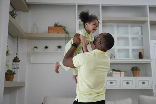 stock image father and child  playing  at home