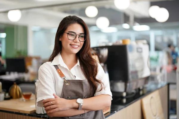 Cafe or coffee shop barista, entrepreneur and female small business owner