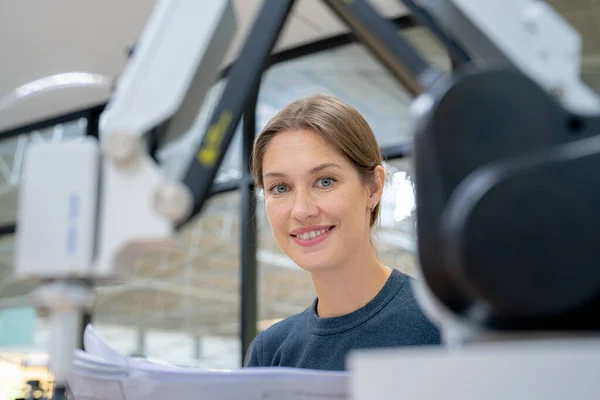 stock image Industrial factory employee working in metal manufacturing industry