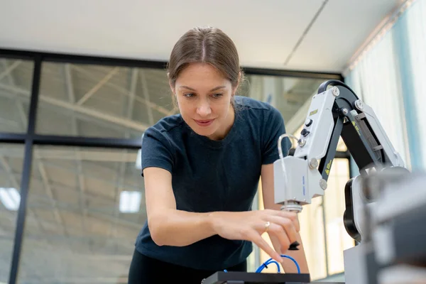 stock image Industrial factory employee working in metal manufacturing industry