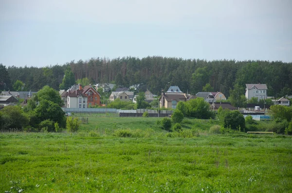 Blick Auf Das Dorf Stojanka Landhäuser Feldwald Dies Ist Einer — Stockfoto