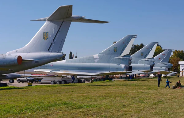 Samoloty Transportowe Lekkie Samoloty Zaparkowane Parku Pokazów Lotniczych Września 2019 — Zdjęcie stockowe