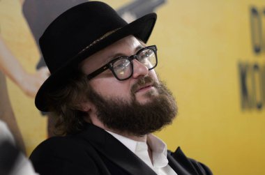 Ünlü Ukraynalı aktör Mykhailo Khoma Dzidzio Oskar sinemasında basın toplantısı düzenliyor. 28 Ağustos 2017. Kyiv, Ukrayna