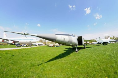 SSCB 'de üretilmiş eski bir avcı uçağı. Bayat Araba Festivali. 12 Mayıs 2019. Klev Ukrayna