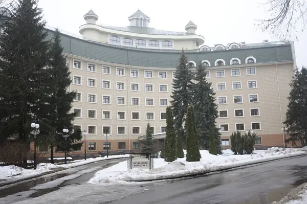 stock image View of a building 2 of Feofaniya hospital (for people s deputies and officials). February 2, 2020. Kiev, Ukraine