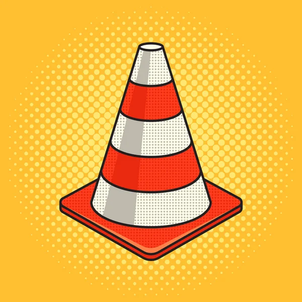 Traffic Cone Pylon Pinup Pop Art Retro Raster Illustration Comic — Zdjęcie stockowe