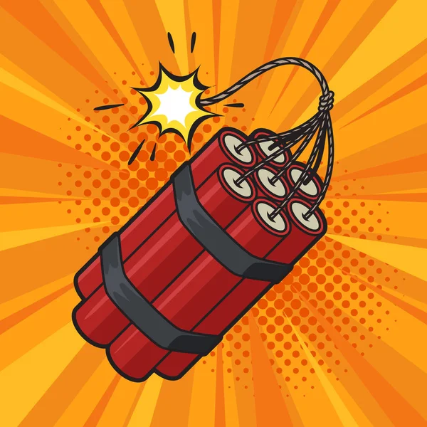 Lit Wick Bundle Dynamite Bomb Pinup Pop Art Retro Raster — 스톡 사진