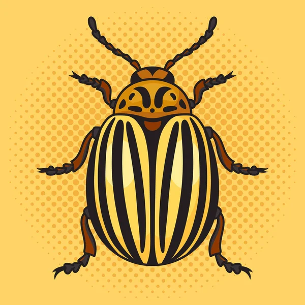 Colorado Potato Escarabajo Bug Pinup Pop Art Retro Raster Illustration — Foto de Stock