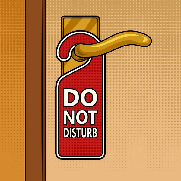 Disturb Hotel Room Door Hanger Sign Pinup Pop Art Retro — Stockvektor
