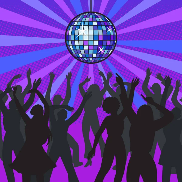 Menschen Tanzen Nachtklub Pop Art Retro Raster Illustration Nachahmung Comic — Stockfoto