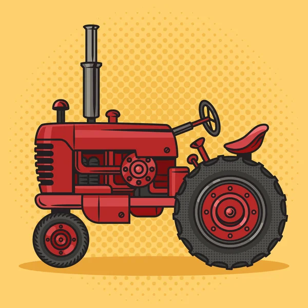 Gammal Traktor Pinup Popkonst Retro Vektor Illustration Serietidningsimitation — Stock vektor