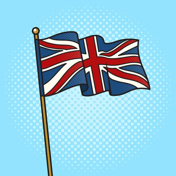 イギリスのピンナップポップアートレトロベクトルイラストの旗 漫画風模倣 — ストックベクタ