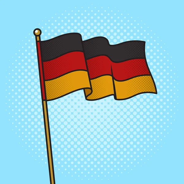 Bandera Alemania Pinup Arte Pop Ilustración Vectorial Retro Imitación Estilo — Vector de stock