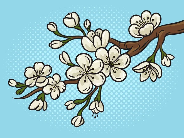 Cherry blossom pinup pop art retro vector illustration. Comic book style imitation.