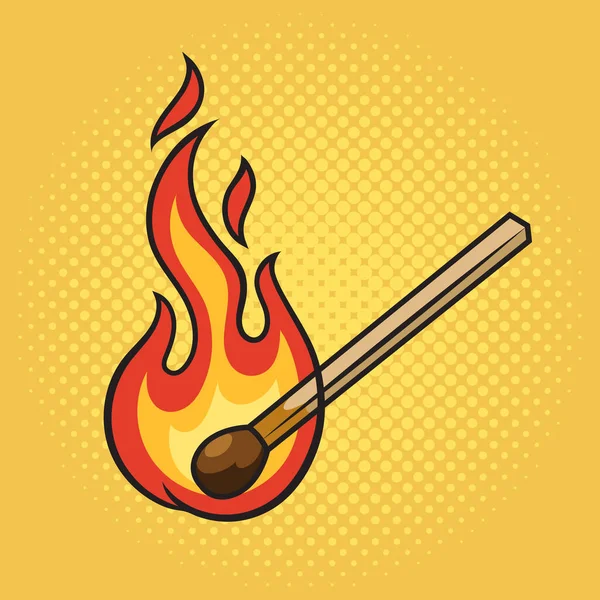 Burning Match Pinup Pop Art Retro Raster Illustration Nachahmung Comic — Stockfoto