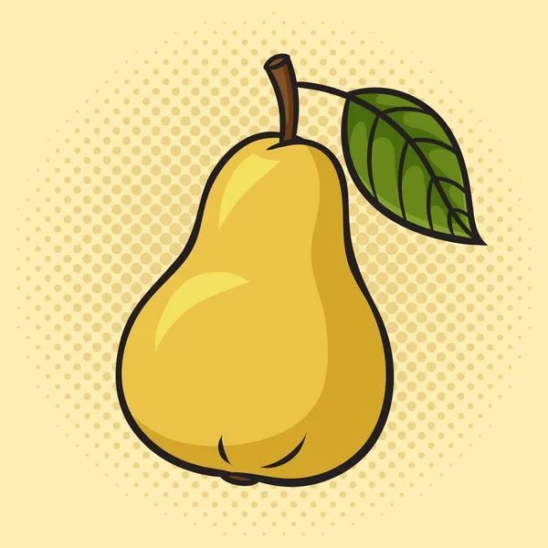 Pear Fruit Pinup Pop Art Retro Vector Illustration Comic Book — Stock Vector