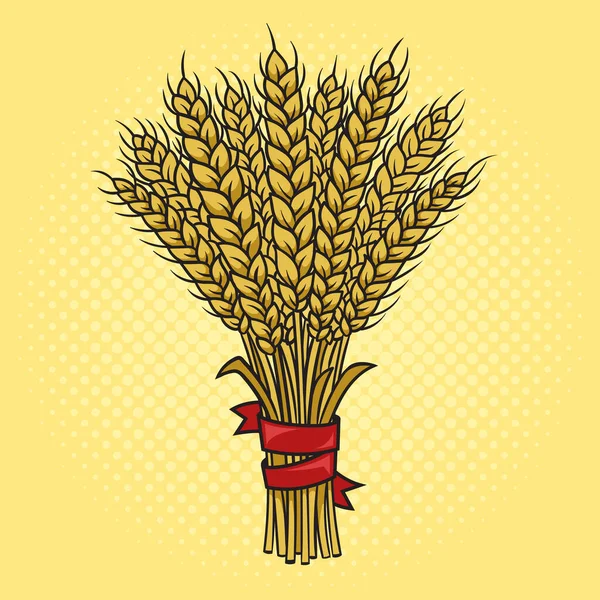 Ретро Растровая Иллюстрация Пшеничного Уха Пинап Пинапа Имитация Стиля Комиксов — стоковое фото
