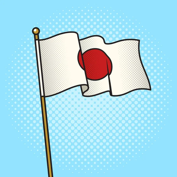 日本の国旗のピンナップポップアートレトロベクトルイラスト 漫画風模倣 — ストックベクタ