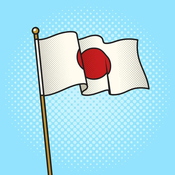 日本の旗はポップアートのレトロなラスターイラストをピンナップ 漫画風模倣 — ストック写真
