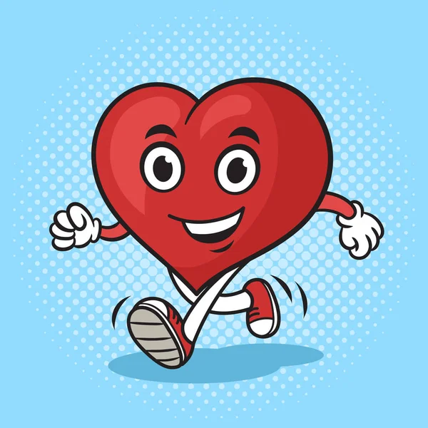 캐릭터가 심장을 아트의 래스터 삽화를 줍니다 만화책의 — 스톡 사진