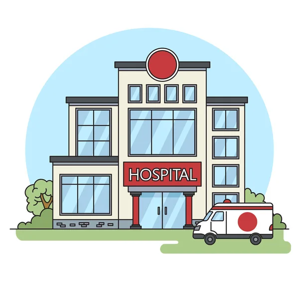 Hospital Building Schematic Vector Illustration Medical Science Educational Illustration — Stock Vector