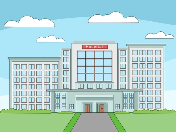 Nemocniční Budova Schématické Vektorové Ilustrace Vzdělávací Ilustrace Lékařské Vědy — Stockový vektor