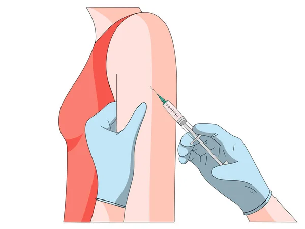 Vaccination Shoulder Medicine Syringe Diagram Schematic Raster Illustration Medical Science — Stok fotoğraf
