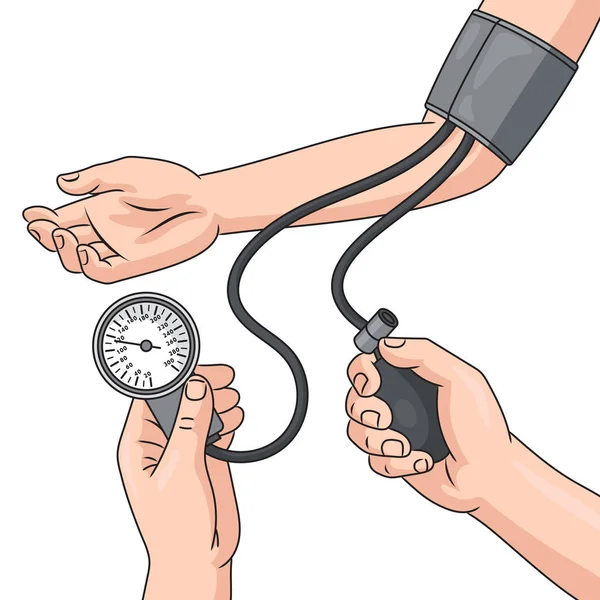 Measurement Human Pressure Diagram Schematic Raster Illustration Medical Science Educational — Stock Photo, Image